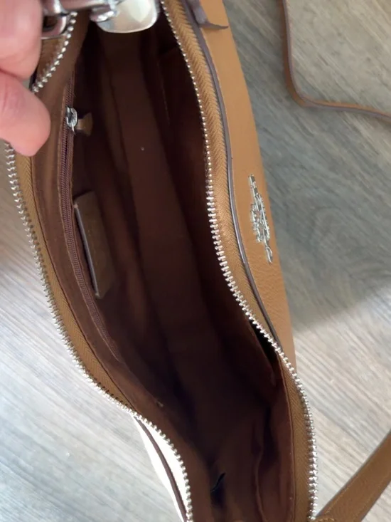 COACH Pebbled Leather Shoulder Bag in Tan - Picture 5 of 5